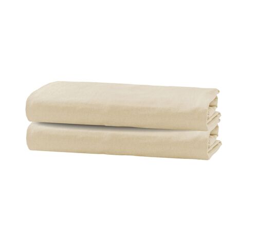 Flannel Fleece Crib Sheet - 70 x 140cm + 20cm - Vanilla