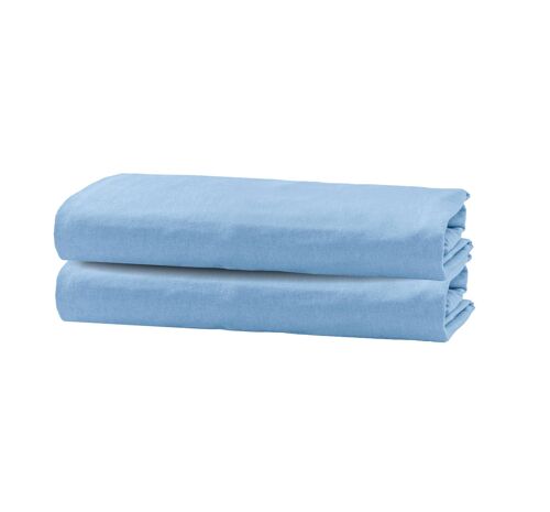 Flannel Fleece Crib Sheet - 70 x 140cm + 20cm - Sky Blue