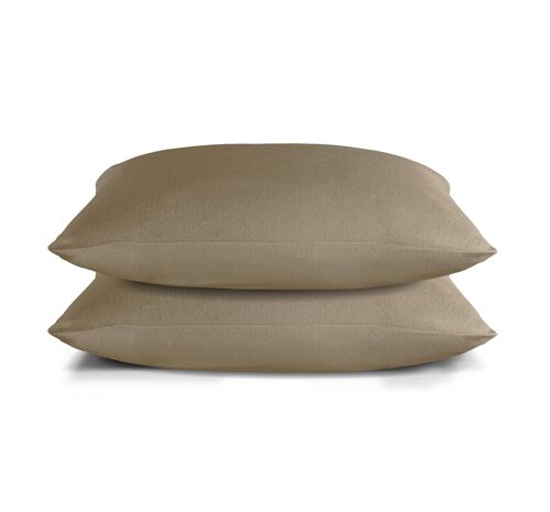 Velvet Flannel Pillowcase set - 50 x 70cm - Golden Beige