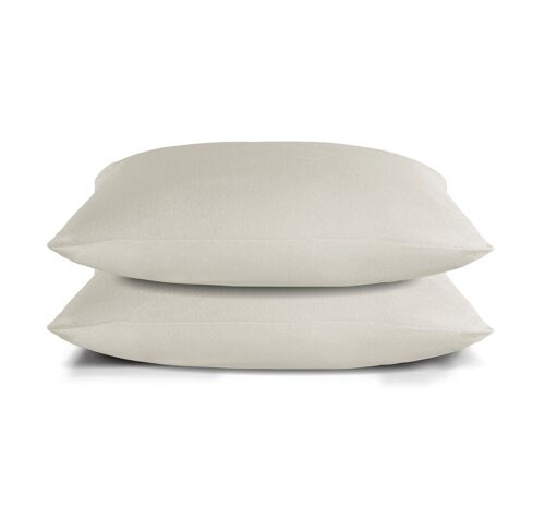 Velvet Flannel Pillowcase set - 65 x 65cm - Ivory