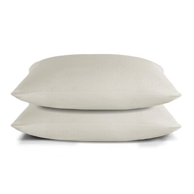 Velvet Flannel Pillowcase set - 65 x 65cm - Ivory