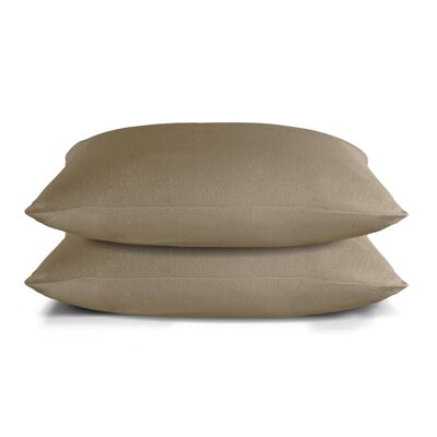 Velvet Flannel Pillowcase set - 65 x 65cm - Golden Beige