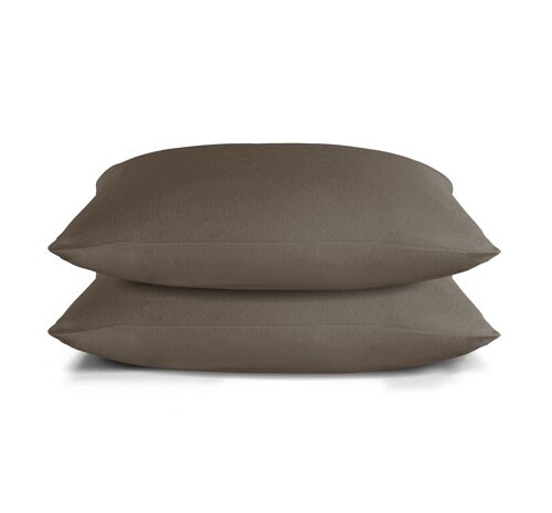 Velvet Flannel Pillowcase set - 65 x 65cm - Cappuccino