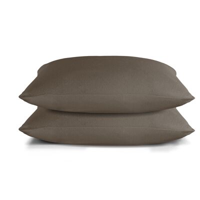 Velvet Flannel Pillowcase set - 65 x 65cm - Cappuccino