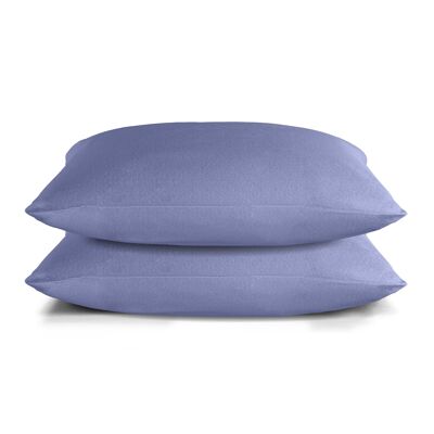 Velvet Flannel Pillowcase set - 80 x 80cm - Winter Blue