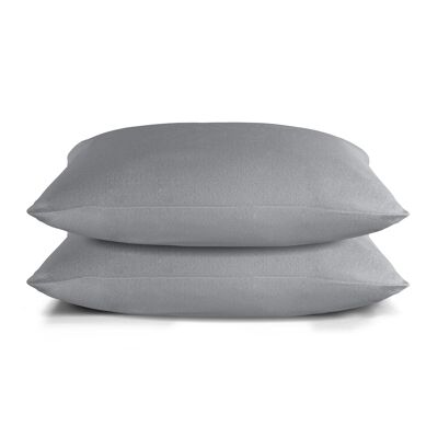Velvet Flannel Pillowcase set - 80 x 80cm - Warm Grey