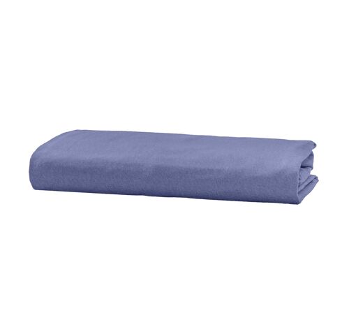 Velvet Flannel Fitted Sheet - 80 x 190cm + 20cm - Winter Blue