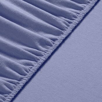 Drap Housse Flanelle Velours - 90 x 200cm + 32cm - Bleu Hiver 10