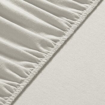 Drap Housse Flanelle Velours - 100 x 200cm + 32cm - Taupe 6