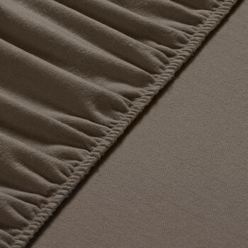 Drap Housse Flanelle Velours - 120 x 200cm + 32cm - Gris Chaud 8