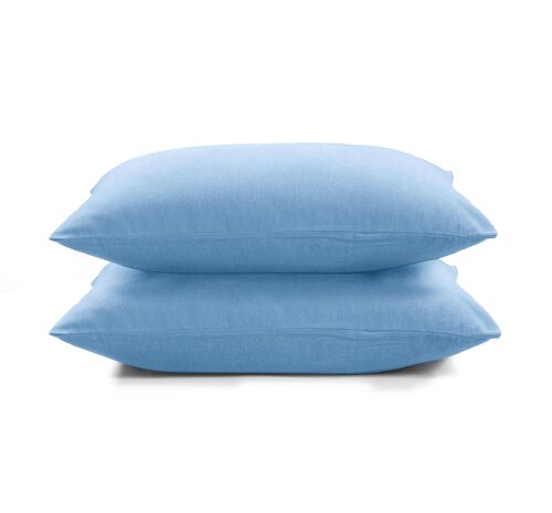 Flannel Fleece Pillowcase set - 50 x 70cm - Sky Blue