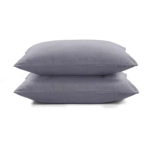 Flannel Fleece Pillowcase set - 50 x 70cm - Winter Grey