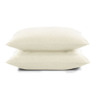Flannel Fleece Pillowcase set - 65 x 65cm - Ivory