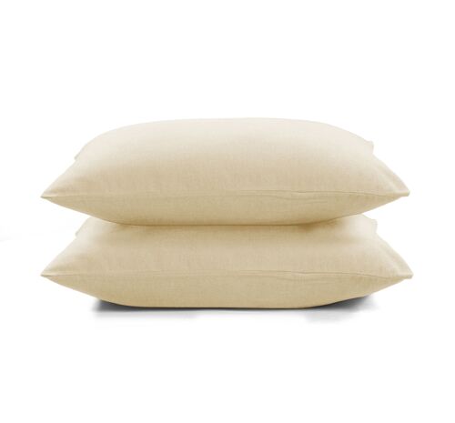 Flannel Fleece Pillowcase set - 65 x 65cm - Vanilla