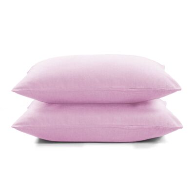 Flannel Fleece Pillowcase set - 65 x 65cm - Pink