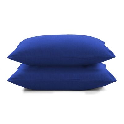 Flannel Fleece Pillowcase set - 65 x 65cm - Royal Blue