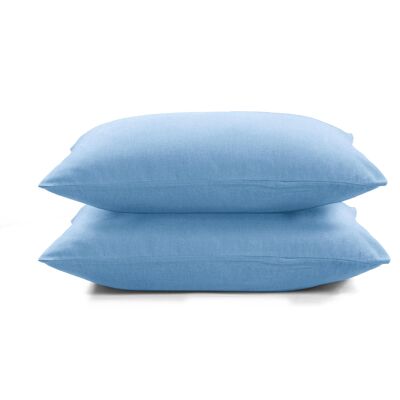 Flannel Fleece Pillowcase set - 80 x80cm - Sky Blue