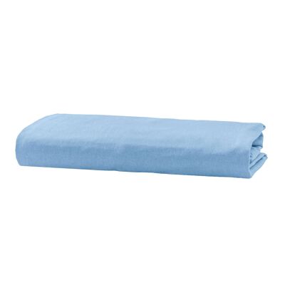 Flannel Fleece Fitted Sheet - 80 x 190cm + 25cm - Sky Blue