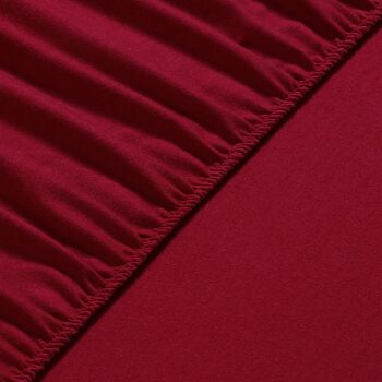 Drap Housse Flanelle Polaire - 80 x 190cm + 25cm - Rouge Vin 10