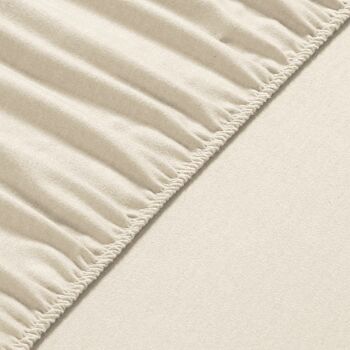 Drap Housse Flanelle Polaire - 90 x 200cm + 38cm - Vanille 2