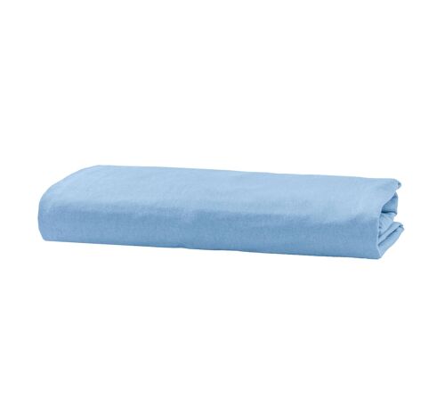 Flannel Fleece Fitted Sheet - 90 x 200cm + 38cm - Sky Blue