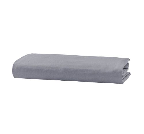 Flannel Fleece Fitted Sheet - 100 x 200cm + 38cm - Winter Grey