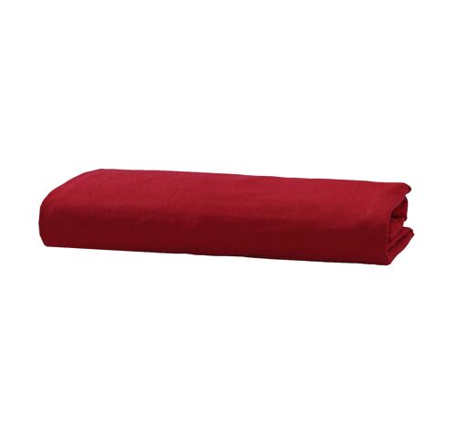 Flannel Fleece Fitted Sheet - 120 x 200cm + 38cm - Red