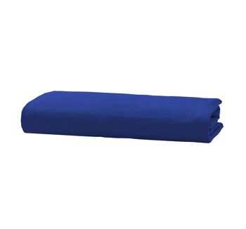 Drap Housse Flanelle Polaire - 160 x 200cm + 38cm - Bleu Roi 1