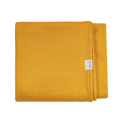 Quilted half-weight blanket for bed - MUSTARD COLOR
