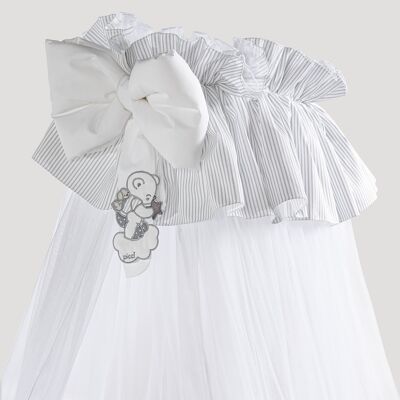 Tulle veil for bed with hanger - GREY
