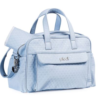 Borsa Mamma con fasciatoio STELLA MUMMY BAG logo stampato - AZZURRO/AZZURRO