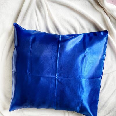 Taie d'oreiller satin- Bleu - Taie carrée 60*60cm