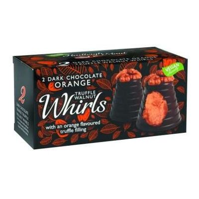 Vegan friendly dark chocolate orange truffle walnut whirls twin pack