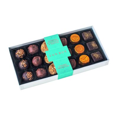 Caramel selection in 18 choc