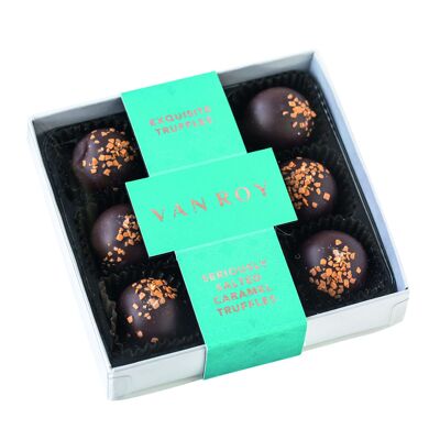 Seriously salted caramel truffles in 9 choc