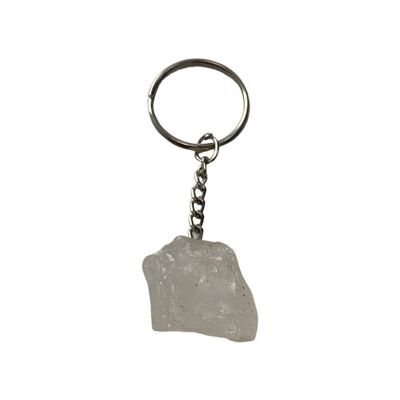 Porte-clés Raw Rough Cut, 9 x 3 x 3 cm, quartz transparent