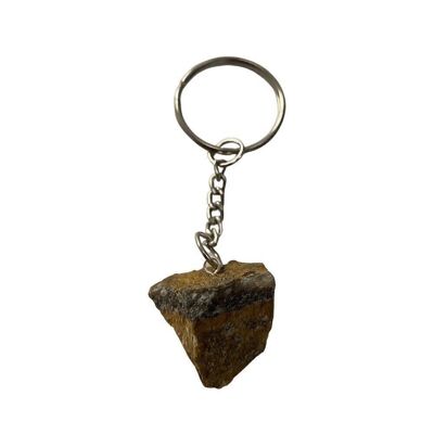 Raw Rough Cut Keychain, 9x3x3cm, Tiger's Eye