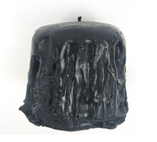 Black Dripped beeswax candle - 70x60mm / 24 hours