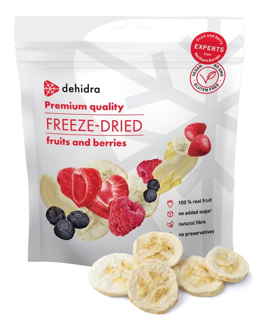 Banana slices freeze-dried family pack