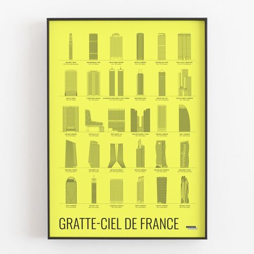 Affiche déco - Gratte-ciel de France - 70x50