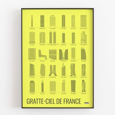 Dekoratives Plakat - Wolkenkratzer von Frankreich - 70x50