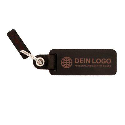 Key ring PREMIUM with desired text or logo engraving black