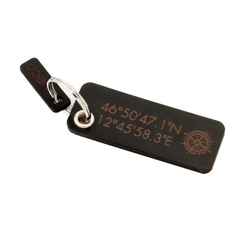 Schlüsselanhänger ÖSE 4mm mit Wunschtext- oder Logogravur schwarz