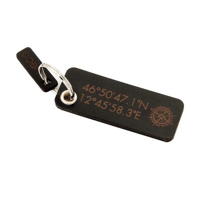 Key ring EYE 4mm with desired text or logo engraving black