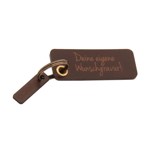 Schlüsselanhänger ÖSE 4mm mit Wunschtext- oder Logogravur braun