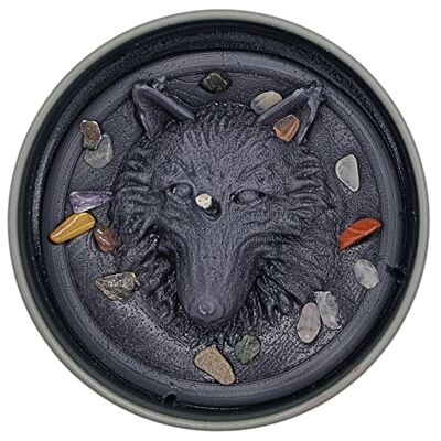 Candela occulta Dark Side Wolf Amber Noir di Two Bad Bears