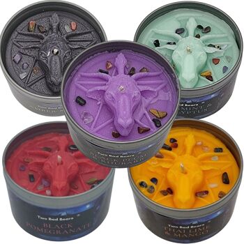 Dark Side Baphomet Mixed Fragrance Multipack Occult Candle by Two Bad Bears Lot de 5