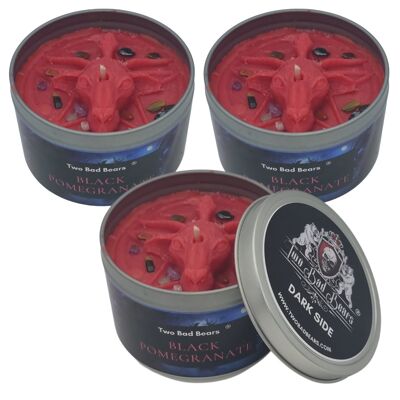 Dark Side Baphomet Black Pomegranate Occult Candle by Two Bad Bears 3 Pack