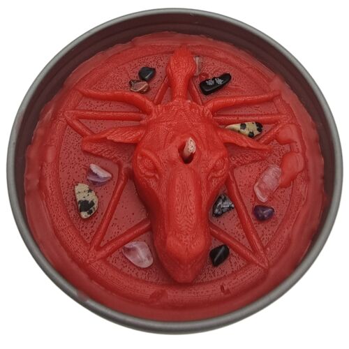 Dark Side Baphomet Black Pomegranate Occult Candle by Two Bad Bears