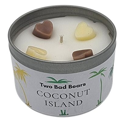 Two Bad Bears Coconut Island Fragranced Tin Candle